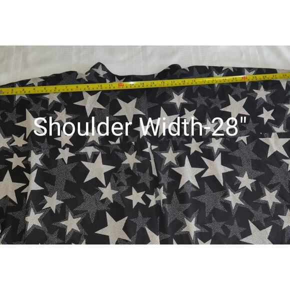 Torrid Sheer Top Blouse PLUS Sz 5X 6X Black Gray White Stars Lightweight - Picture 11 of 16